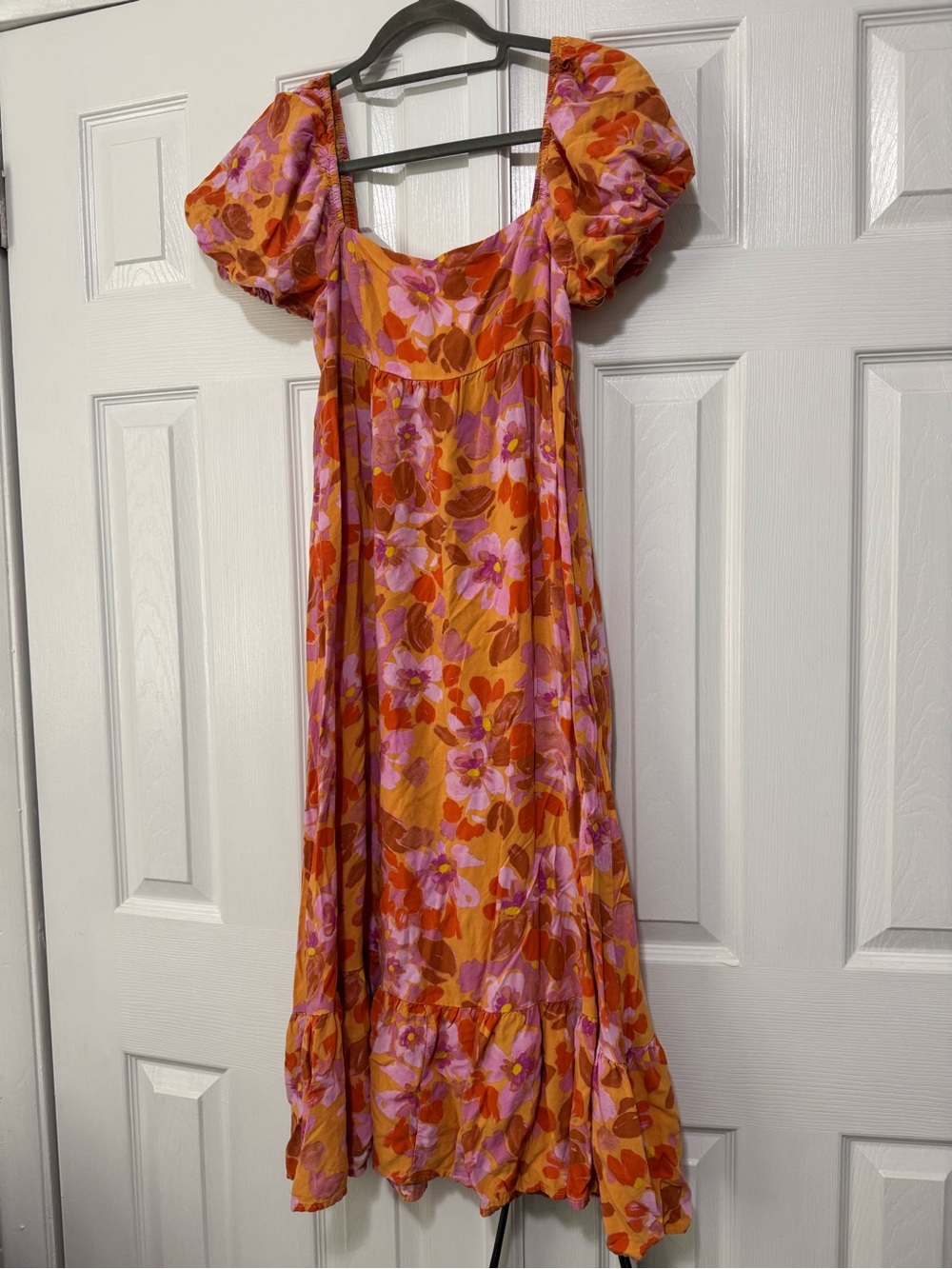 Bohoblue Floral Puff-Sleeve Maxi Dress